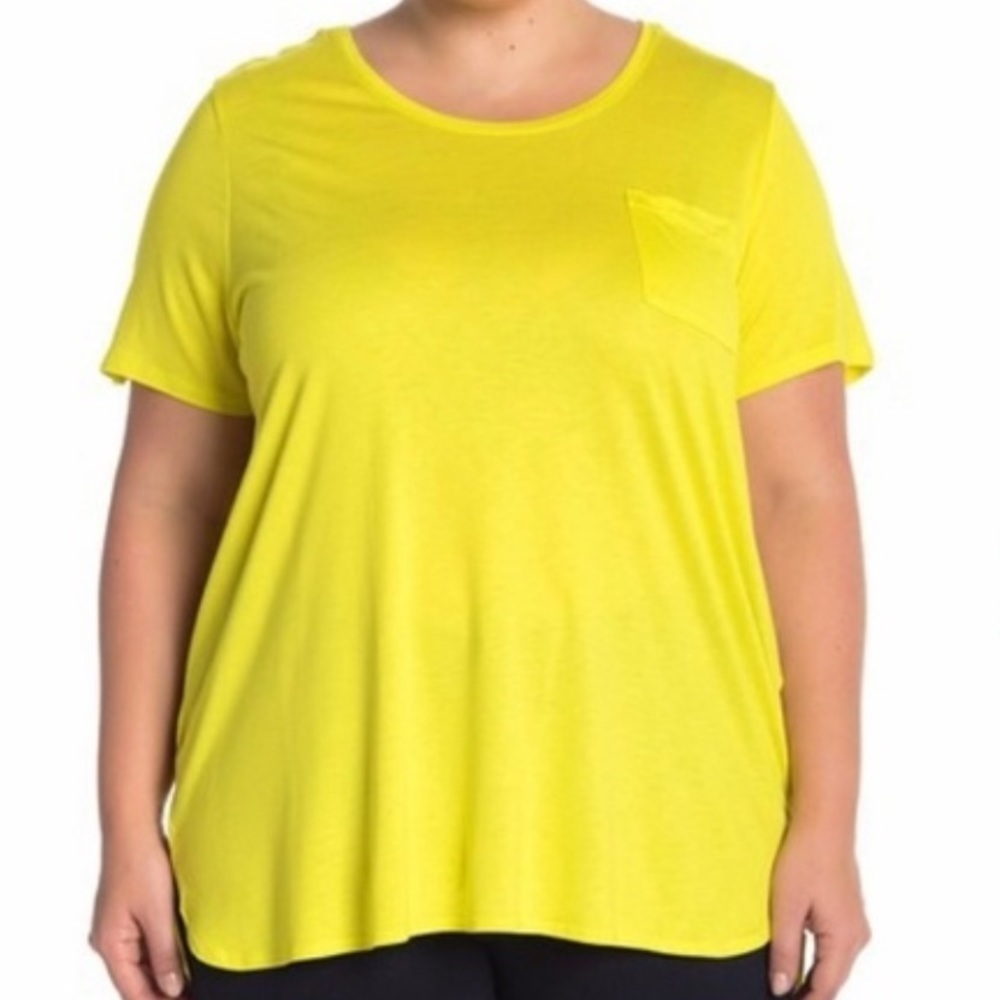 Joe Fresh Women Plus Size Boyfriend Style Tee T-shirt High Low Casual Scoop Neck